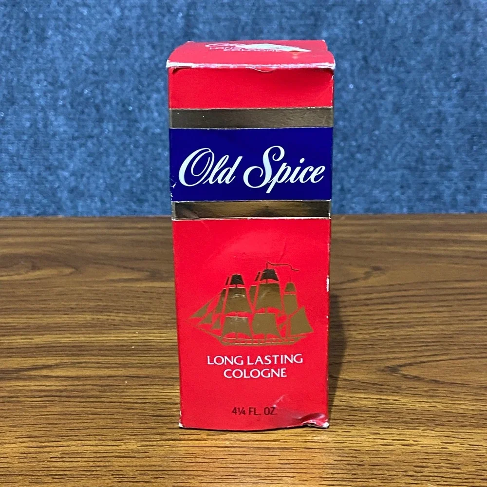 VTG NOS Shulton 80s Old Spice Long Lasting Cologne 4.25oz White Glass Bottle Box
